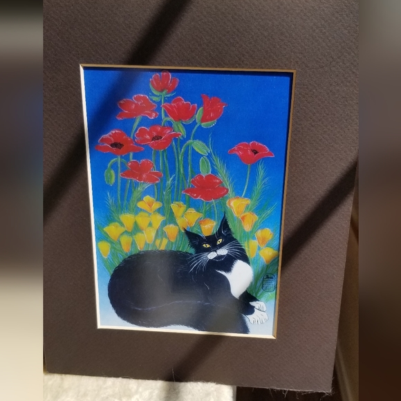 Black and White Cat Print Picture - Picture 2 of 4